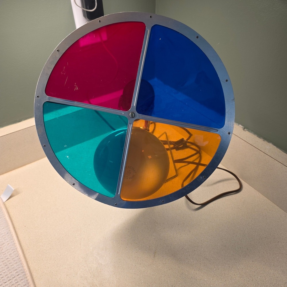 Penetray Vintage Christmas Tree Color Wheel 10.5" Multicolor Motorized Gilbert